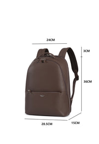 Louvre Genuine Leather Backpack (Brown)
