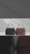 Grace Genuine Leather Handbag (Black)